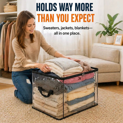 ⏳LAST DAY BUY 2 GET 1 FREE!!💕Transparent Storage Bag – Large, Dust & Moisture-Proof with Handle✨Ultimate All-in-One Organizer for Clothes, Toys, Books, Stuffed Animals & Absolutely Everything! 🧸📚👕🧦2