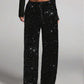 💖HOT SALE 50% OFF🥰Women's Sequin Sparkle Wide Leg Pants with Elastic Waistband2