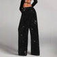 💖HOT SALE 50% OFF🥰Women's Sequin Sparkle Wide Leg Pants with Elastic Waistband2
