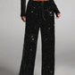💖HOT SALE 50% OFF🥰Women's Sequin Sparkle Wide Leg Pants with Elastic Waistband2