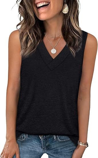🏖️Summer Hot Sale 50% OFF💥Buy 2 Get 5% Off✨Women's Sleeveless V-Neck Slimming Loose Fit Casual Tank Top