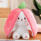 ⏳LAST DAY SALE: ￡7.99!!  🍓Strawberry Bunny Transformed into Little Rabbit🎀 Fruit Doll Plush Toy🐰