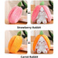 ⏳LAST DAY SALE: ￡7.99!!  🍓Strawberry Bunny Transformed into Little Rabbit🎀 Fruit Doll Plush Toy🐰