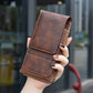 ⏳🏆LAST DAY SALE: ￡7.99!! ⚡Big Discount | Waist Belt Cell Phone Pouch 📱 Multi-Pocket Leather Holster with Card Holder