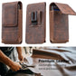 ⏳🏆LAST DAY SALE: ￡7.99!! ⚡Big Discount | Waist Belt Cell Phone Pouch 📱 Multi-Pocket Leather Holster with Card Holder