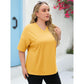 🌷2026 Summer Sale 50% OFF☀️Tankaneo Women's Plus Size V Neck T Shirts Summer Half Sleeve Tees Casual Loose Fit Cotton Tunic Top