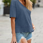🏖️Summer Cool Deal: ONLY ￡12.99!💃Women's Half Sleeve V-Neck Top with Patchwork Hem
