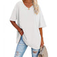 🌷2026 Summer Sale 50% OFF☀️Tankaneo Women's Plus Size V Neck T Shirts Summer Half Sleeve Tees Casual Loose Fit Cotton Tunic Top