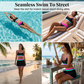 🎁New Arrival 50% OFF💥Color Block Patchwork Nylon Sporty 3-Piece Bikini Set - High Waisted & Tummy Control Swimsuit👙🌈