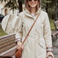 🔥LAST DAY SALE 50% OFF🧥💦Women's Solid Color Drawstring Zip Up Hooded Trench Coat Raincoat🍃 6