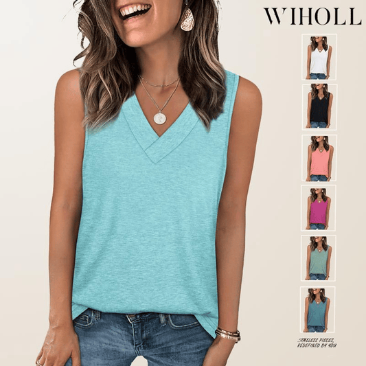 🏖️Summer Hot Sale 50% OFF💥Buy 2 Get 5% Off✨Women's Sleeveless V-Neck Slimming Loose Fit Casual Tank Top