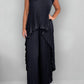 💕New Arrival Hot Sale 50% OFF👗Women's Round Neck Splicing Pleated Irregular Casual Suit