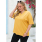 🌷2026 Summer Sale 50% OFF☀️Tankaneo Women's Plus Size V Neck T Shirts Summer Half Sleeve Tees Casual Loose Fit Cotton Tunic Top