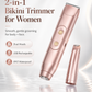 🚨 Pink GONE !! ACT FAST ⚡Bikini Trimmer for Women, Electric Shaver and Razor Rechargeable 2-in-1 Body and Facial Epilator, Underarms and Legs, IPX7 Waterproof