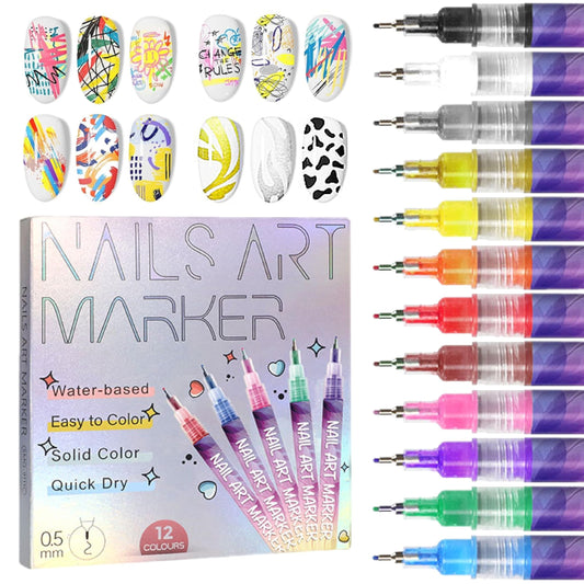 🎅CHRISTMAS SPECIAL PRICE: ￡9.99!!⏳12 Colors Nail Art Pens Set🎨💅