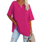 🌷2026 Summer Sale 50% OFF☀️Tankaneo Women's Plus Size V Neck T Shirts Summer Half Sleeve Tees Casual Loose Fit Cotton Tunic Top