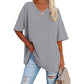 🌷2026 Summer Sale 50% OFF☀️Tankaneo Women's Plus Size V Neck T Shirts Summer Half Sleeve Tees Casual Loose Fit Cotton Tunic Top