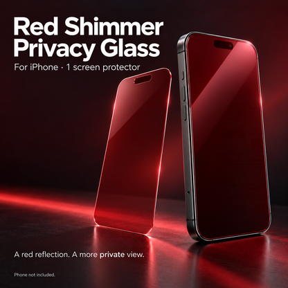 🏆Flash Sale⚡50K+ SOLD! Almost Gone-💥Red Shimmer Privacy Tempered Glass Screen Protector for iPhone