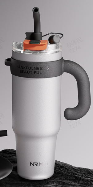 Large-capacity direct-drinking straw dual-purpose insulated cups