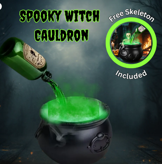 🔥HOT SALE 50% OFF🎁✨🎃Halloween Decorations Indoor - Witches Cauldron with Magic Floating Potion Bottles & Fog Maker