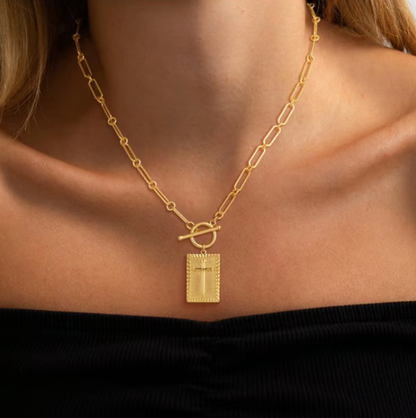 🎁🔥Last day sale 50% OFF🔥Cross Pendant Paperclip Chain Necklace