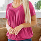 🔥Summer Hot Sale 50% OFF🔥🎉Buy 2 get extra 10% off & free shipping 🎉Women's Casual Pleated V-Neck Short-Sleeve Top