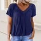 🔥Summer Hot Sale 50% OFF🔥🎉Buy 2 get extra 10% off & free shipping 🎉Women's Casual Pleated V-Neck Short-Sleeve Top