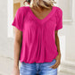 🔥Summer Hot Sale 50% OFF🔥🎉Buy 2 get extra 10% off & free shipping 🎉Women's Casual Pleated V-Neck Short-Sleeve Top