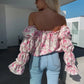 😍LAST DAY SALE 50% OFF🔥Buy 2 get 5% off🌸 Floral Print Smocked Off - the - Shoulder Top