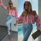 😍LAST DAY SALE 50% OFF🔥Buy 2 get 5% off🌸 Floral Print Smocked Off - the - Shoulder Top