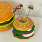 Hamburger-Themed Fruit Fork Set