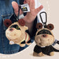 Cute Plush Bee Dog Keychain with Carabiner & Wrist Strap
