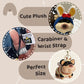 Cute Plush Bee Dog Keychain with Carabiner & Wrist Strap
