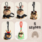 Cute Plush Bee Dog Keychain with Carabiner & Wrist Strap