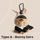 Cute Plush Bee Dog Keychain with Carabiner & Wrist Strap