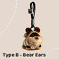 Cute Plush Bee Dog Keychain with Carabiner & Wrist Strap