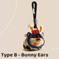 Cute Plush Bee Dog Keychain with Carabiner & Wrist Strap