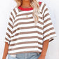 🎉Limited Sale 50% OFF🔥Buy 2 get 5% off 🎉Women's Round Neck Striped Short Sleeve Casual Top