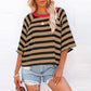 🎉Limited Sale 50% OFF🔥Buy 2 get 5% off 🎉Women's Round Neck Striped Short Sleeve Casual Top