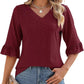 🌷Summer Hot Sale 50% Off💕Buy 2 Get 10% Off & Free Shipping💖Elegant Ruffle Sleeve V-Neck Tops for Women