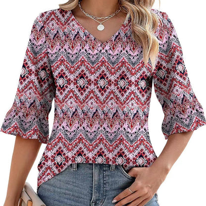 🌷Summer Hot Sale 50% Off💕Buy 2 Get 10% Off & Free Shipping💖Elegant Ruffle Sleeve V-Neck Tops for Women