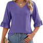 🌷Summer Hot Sale 50% Off💕Buy 2 Get 10% Off & Free Shipping💖Elegant Ruffle Sleeve V-Neck Tops for Women