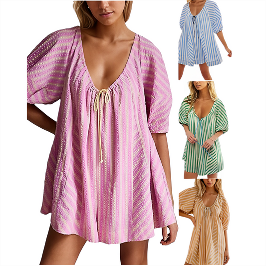 🌺Summer Hot Sale 50% OFF🌺Puff Sleeves V Neck Rompers for Women