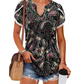 🌷Summer Hot Sale 50% Off🍃💖Women's Cute Fringe Cuff Short-Sleeve Printed Tops