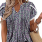 🌷Summer Hot Sale 50% Off🍃💖Women's Cute Fringe Cuff Short-Sleeve Printed Tops