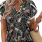 🌷Summer Hot Sale 50% Off🍃💖Women's Cute Fringe Cuff Short-Sleeve Printed Tops