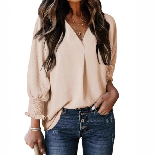 🔥2025 New Type - 50% OFF🌺V-Neck Casual 3/4 Sleeve Loose Shirt