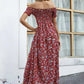 🌷Summer Hot Sale 50% Off💕Women's Elegant Floral Off-Shoulder Dress