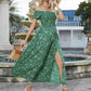 🌷Summer Hot Sale 50% Off💕Women's Elegant Floral Off-Shoulder Dress