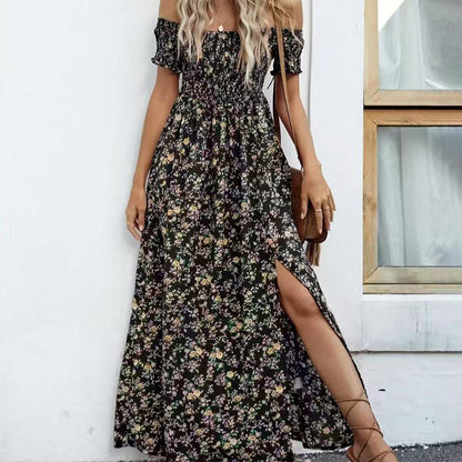 🌷Summer Hot Sale 50% Off💕Women's Elegant Floral Off-Shoulder Dress